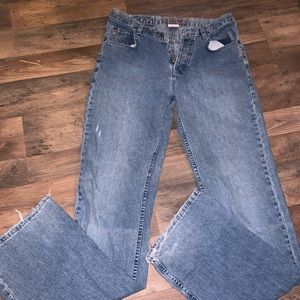 Straight legged jeans